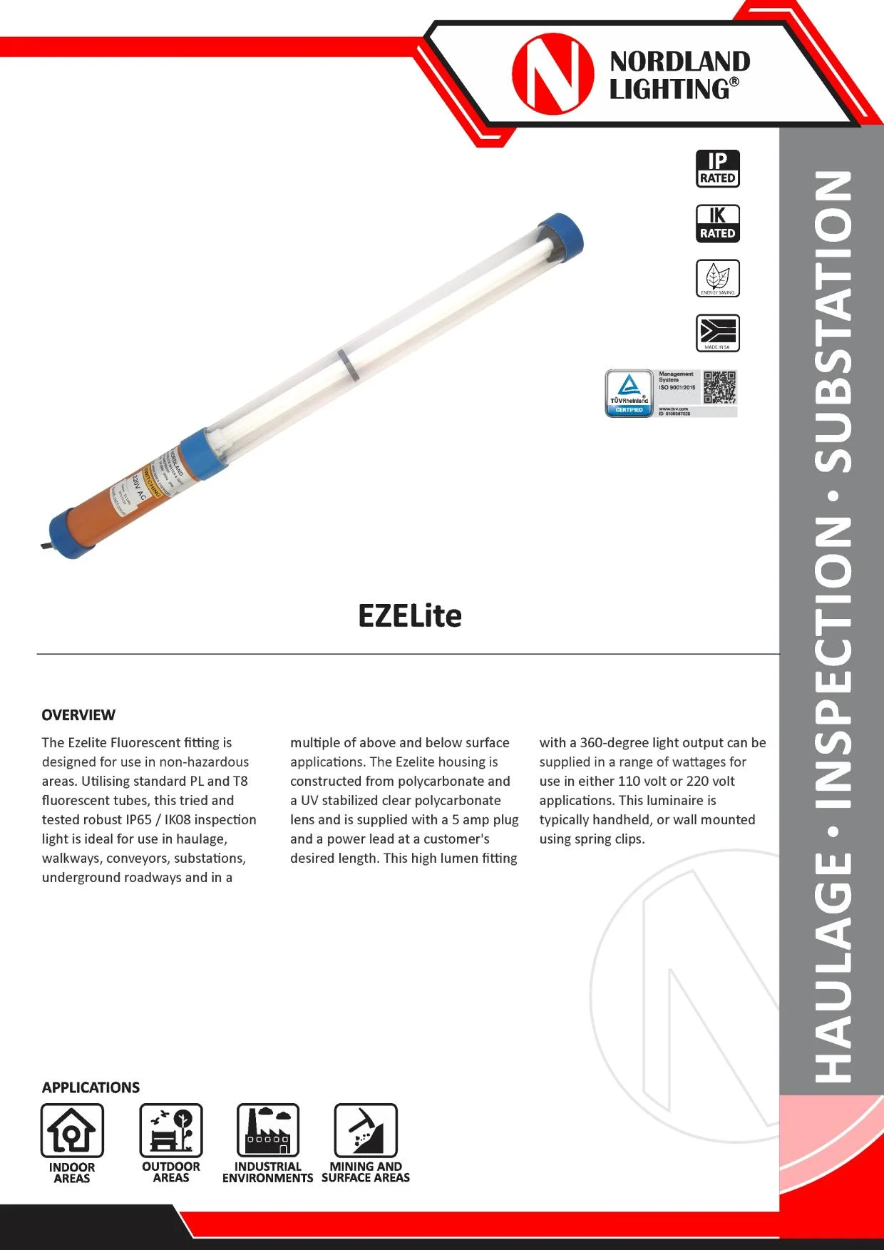 NL7A Nordland Ezelite Fluroescent Fitting